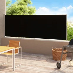 Sisäänvedettävä terassin sivumarkiisi 2 220x500 cm musta