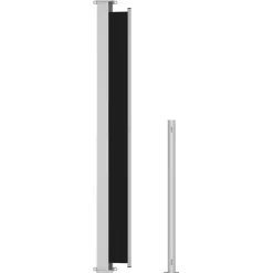 Sisäänvedettävä terassin sivumarkiisi 2 220x500 cm musta
