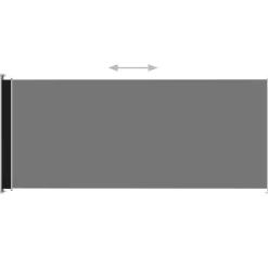 Sisäänvedettävä terassin sivumarkiisi 2 220x500 cm musta