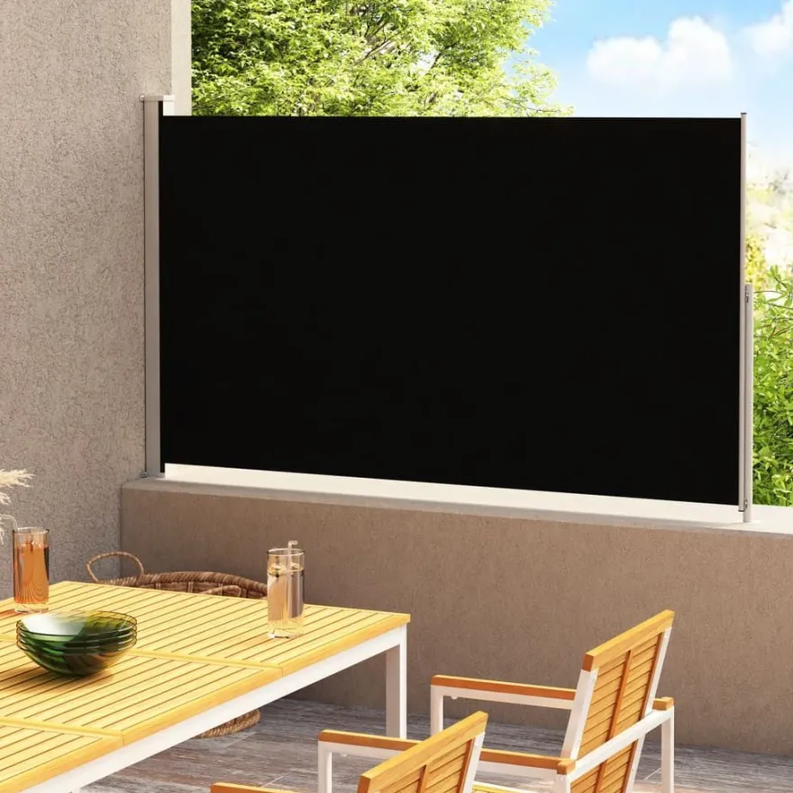 Sisäänvedettävä terassin sivumarkiisi 200x300 cm musta
