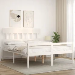 Sängynrunko ja seniorisänky päädyllä, täysi puu, eri kokoja ja värejä (30635)