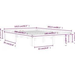 Sängynrunko, täysi mänty/puu, eri värejä ja kokoja (31678)