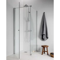 Suihkukulma Vihtan Ocean 3+6 800/750mm, kiinteä + kääntyvä suora, kirkas lasi