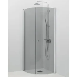 Suihkukulma Vihtan Ocean 4+4 700/800mm, kääntyvä kaareva, harmaa lasi