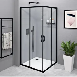 Suihkunurkka Sigma Simply Black, kulmikas, kirkas lasi, eri kokoja