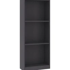 3-tasoinen kirjahylly harmaa 40x24x108 cm lastulevy