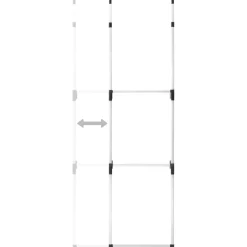 Teleskooppinen vaatekaappijärjestelmä 2 tangoilla alumiini, 110cm