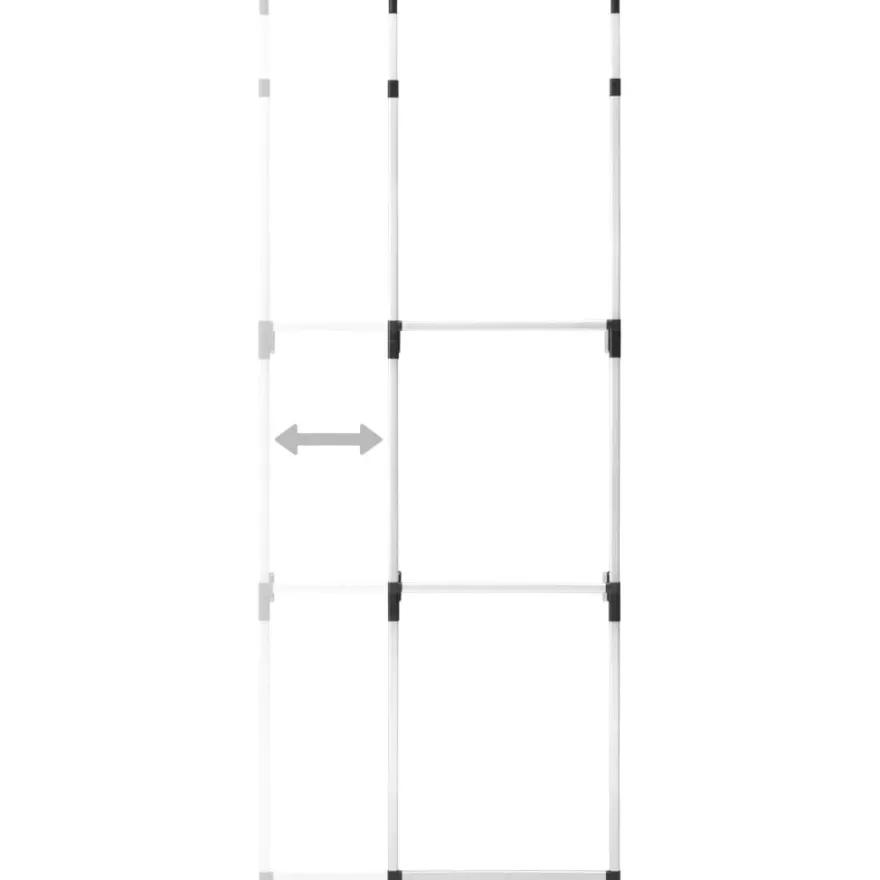 Teleskooppinen vaatekaappijärjestelmä 2 tangoilla alumiini, 110cm