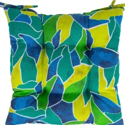 Tuolin pehmuste Home4You LONETA 40x40 cm, vihreä lehtikuosi, monivärinen