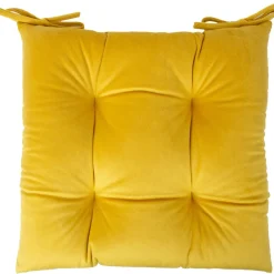 Tuolin pehmuste sametti Home4You 2,40x40 cm, keltainen