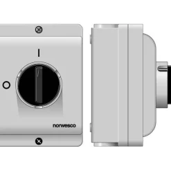 Turvakytkin Norwesco ESWP1 325, edestä väännettävä, 3x25A, 4xM25 läpivientiä, 500V, 11kW, IP65, harmaa