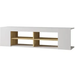 TV-taso Linento Furniture LV13, valkoinen/tammi
