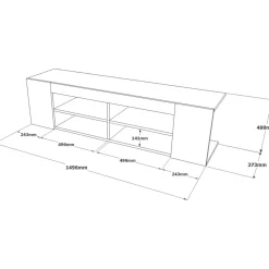 TV-taso Linento Furniture LV13, valkoinen/tammi