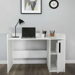 Työpöytä Linento Furniture Luses, 123.6x60cm, valkoinen