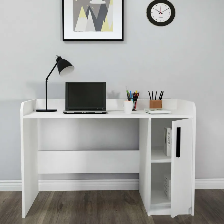 Työpöytä Linento Furniture Luses, 123.6x60cm, valkoinen