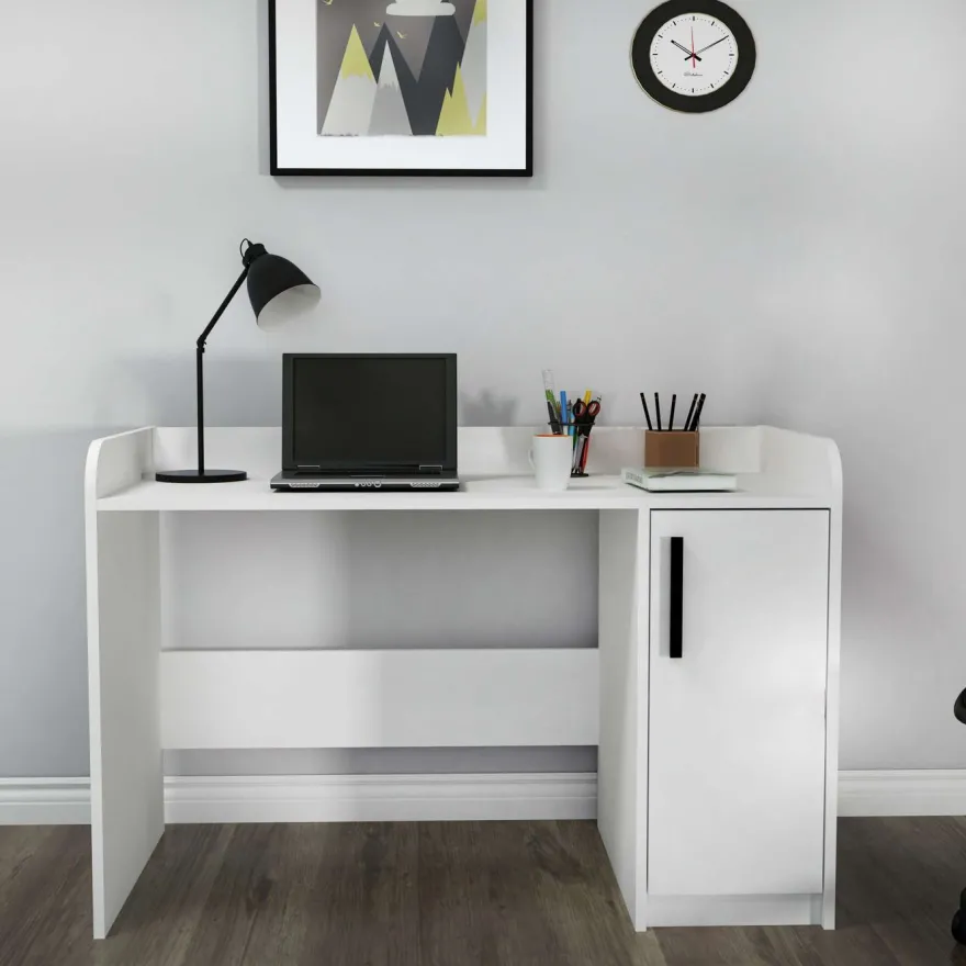Työpöytä Linento Furniture Luses, 123.6x60cm, valkoinen