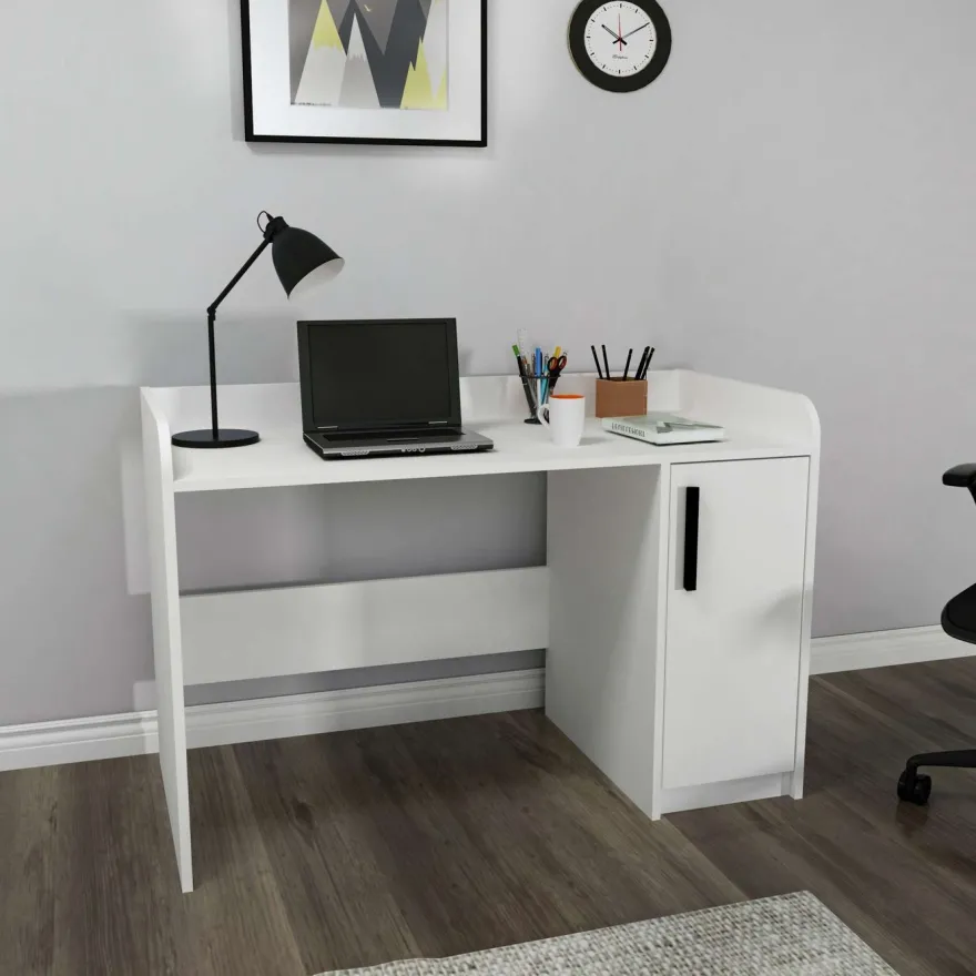 Työpöytä Linento Furniture Luses, 123.6x60cm, valkoinen