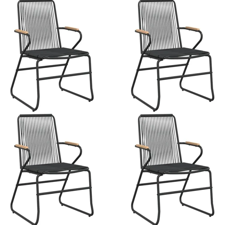 Ulkoruokailuryhmä, teräs/lasi, musta, erilaisia kokonaisuksia