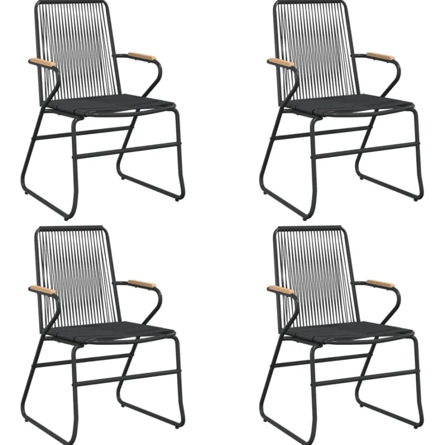 Ulkoruokailuryhmä, teräs/lasi, musta, erilaisia kokonaisuksia