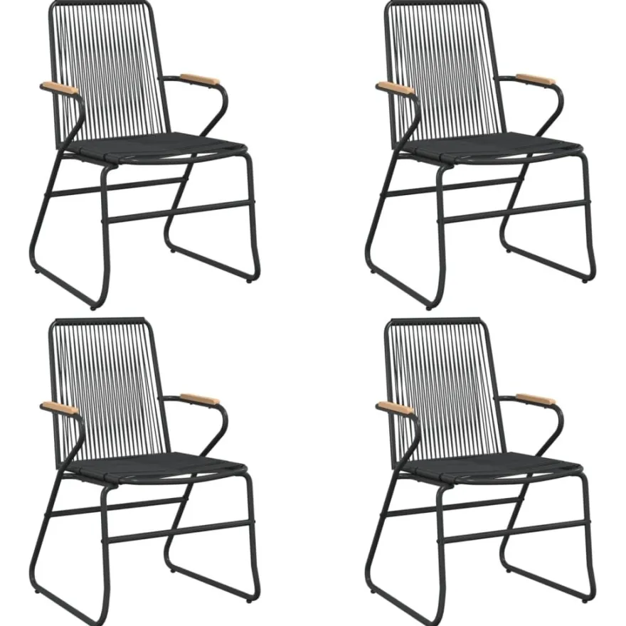 Ulkoruokailuryhmä, teräs/lasi, musta, erilaisia kokonaisuksia