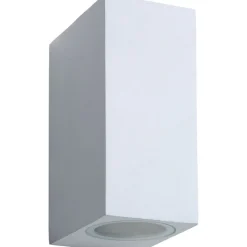 Ulkoseinävalaisin Lucide Zora LED kulmikas, GU10, 2x5W, IP44, valkoinen