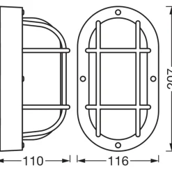 Ulkoseinävalaisin Osram Bulkhead Essential ovaali E27 IP54