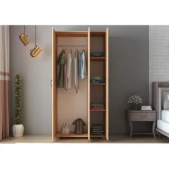 Vaatekaappi Linento Furniture Feraye 3 Kapakli, ruskea