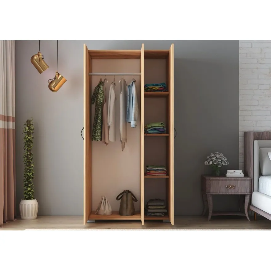 Vaatekaappi Linento Furniture Feraye 3 Kapakli, ruskea