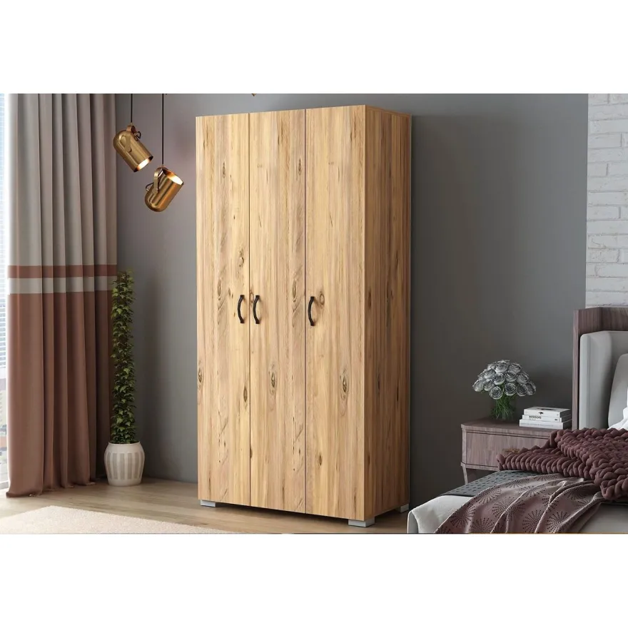Vaatekaappi Linento Furniture Feraye 3 Kapakli, ruskea