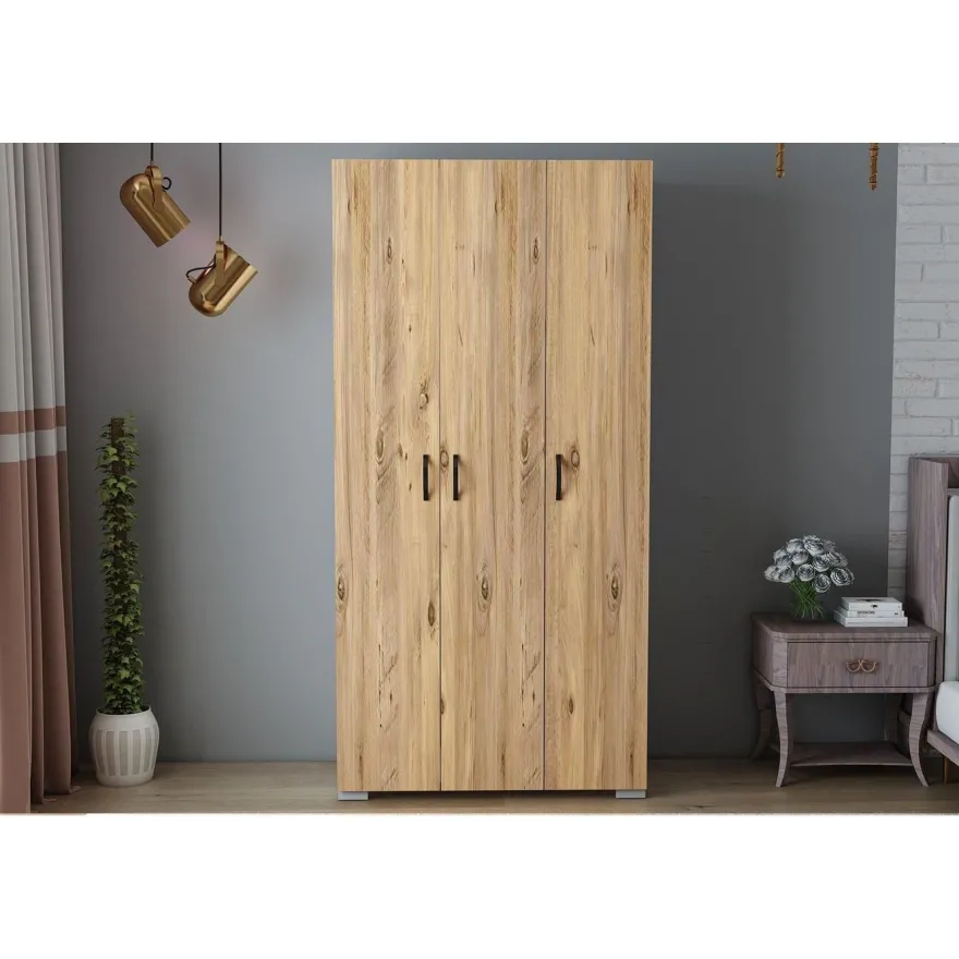 Vaatekaappi Linento Furniture Feraye 3 Kapakli, ruskea