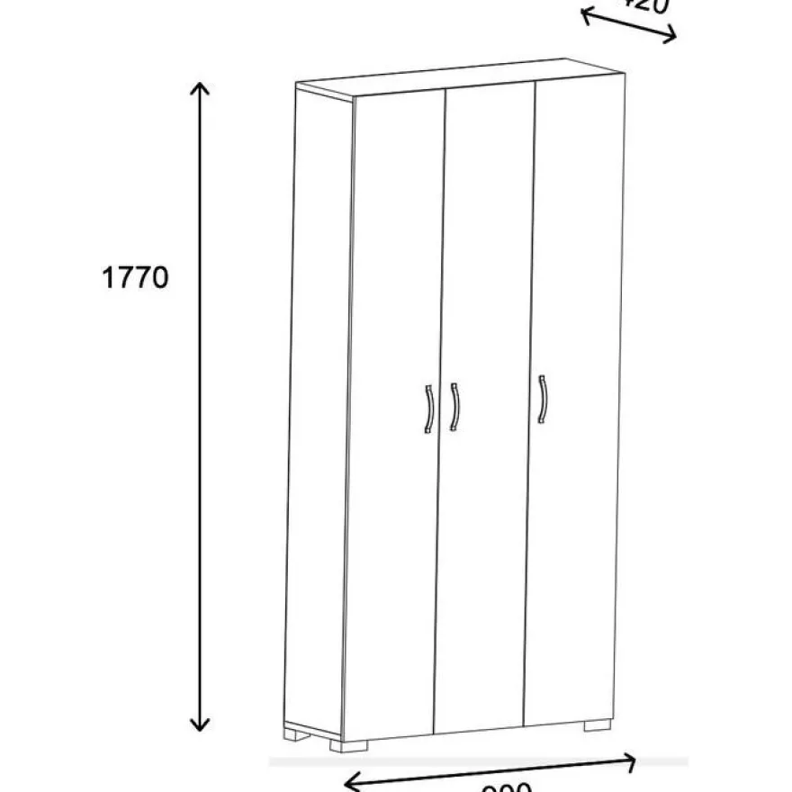 Vaatekaappi Linento Furniture Feraye 3 Kapakli, ruskea