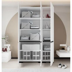Vaatekaappi Linento Furniture Floransa 135, 135x210cm, valkoinen/antrasiitti