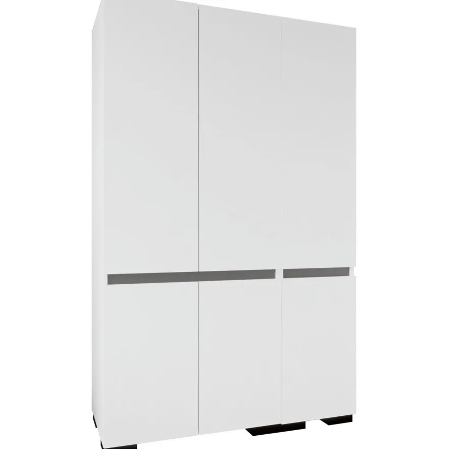 Vaatekaappi Linento Furniture Floransa 135, 135x210cm, valkoinen/antrasiitti