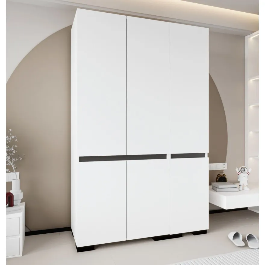 Vaatekaappi Linento Furniture Floransa 135, 135x210cm, valkoinen/antrasiitti