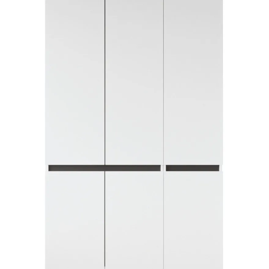 Vaatekaappi Linento Furniture Floransa 135, 135x210cm, valkoinen/antrasiitti