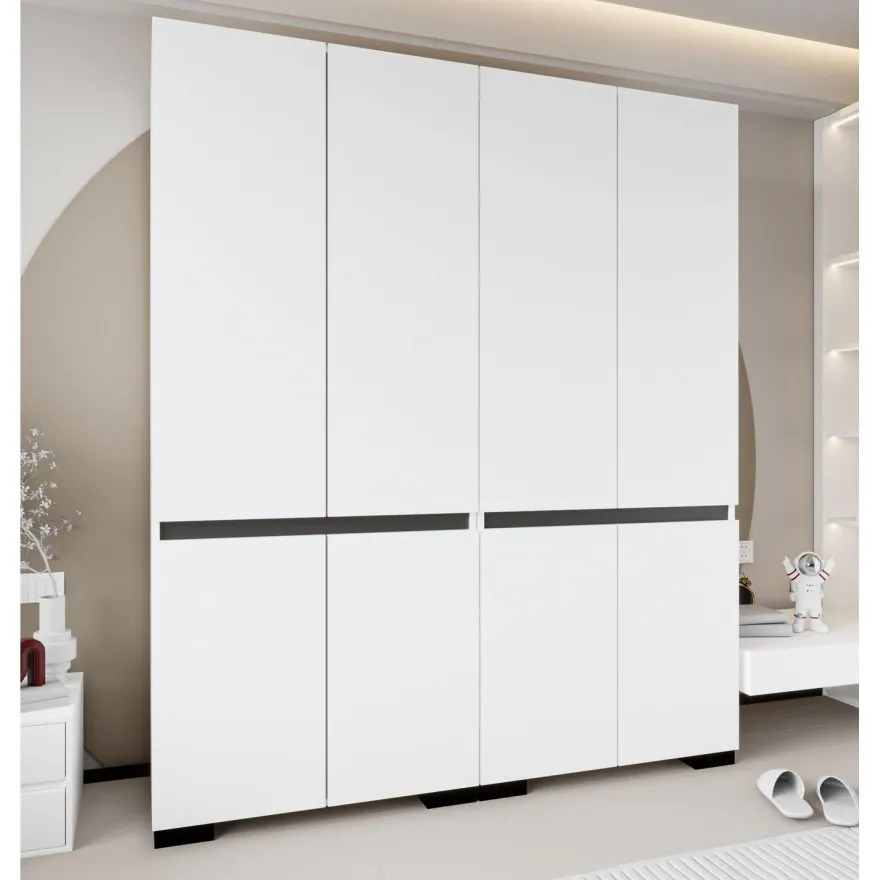Vaatekaappi Linento Furniture Floransa 225, 225x210cm, valkoinen/antrasiitti