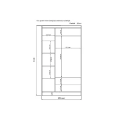 Vaatekaappi Linento Furniture Inci 1803, valkoinen