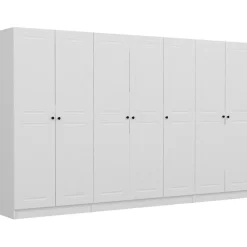 Vaatekaappi Linento Furniture Kale Mebran 4012 190x315cm valkoinen