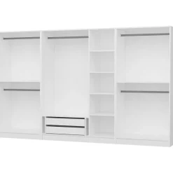 Vaatekaappi Linento Furniture Kale Mebran 4776 210x315cm valkoinen