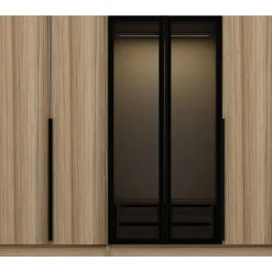 Vaatekaappi Linento Furniture Kale Plus 210x225cm 2 läpikuultavaa ovea eri värejä