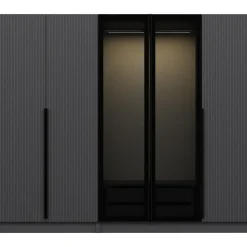 Vaatekaappi Linento Furniture Kale Plus 210x225cm 2 läpikuultavaa ovea eri värejä