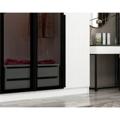 Vaatekaappi Linento Furniture Kale Plus 210x225cm 2 läpikuultavaa ovea eri värejä