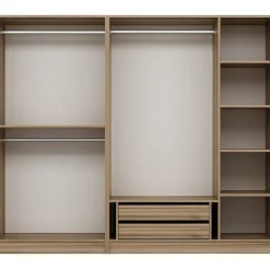 Vaatekaappi Linento Furniture Kale Plus 210x225cm 2 läpikuultavaa ovea eri värejä