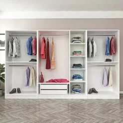Vaatekaappi Linento Furniture Kale Plus 210x315cm 2 läpikuultavaa ovea eri värejä
