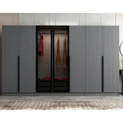 Vaatekaappi Linento Furniture Kale Plus 210x315cm 2 läpikuultavaa ovea eri värejä