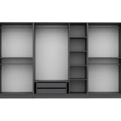 Vaatekaappi Linento Furniture Kale Plus 210x315cm 2 läpikuultavaa ovea eri värejä