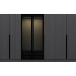 Vaatekaappi Linento Furniture Kale Plus 210x315cm 2 läpikuultavaa ovea eri värejä