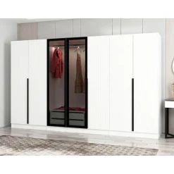 Vaatekaappi Linento Furniture Kale Plus 210x315cm 2 läpikuultavaa ovea eri värejä