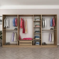 Vaatekaappi Linento Furniture Kale Plus 210x315cm 2 läpikuultavaa ovea eri värejä