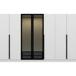 Vaatekaappi Linento Furniture Kale Plus 210x315cm 2 läpikuultavaa ovea eri värejä